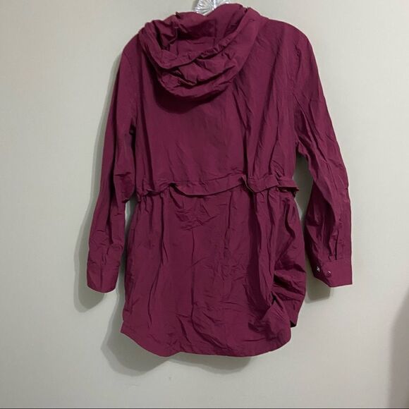 𝅺J.CREW Perfect Rain Coat, size XS, Vintage Burgundy - Picture 7 of 9